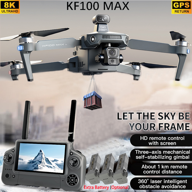 Drone Gimbal 3 Axis - KF100 MAX GPS Дрон 4K Камера